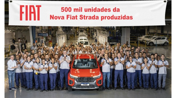 Nova Fiat Strada alcança marco de meio milhão de unidades produzidas no Polo Automotivo de Betim em 22/04/2024